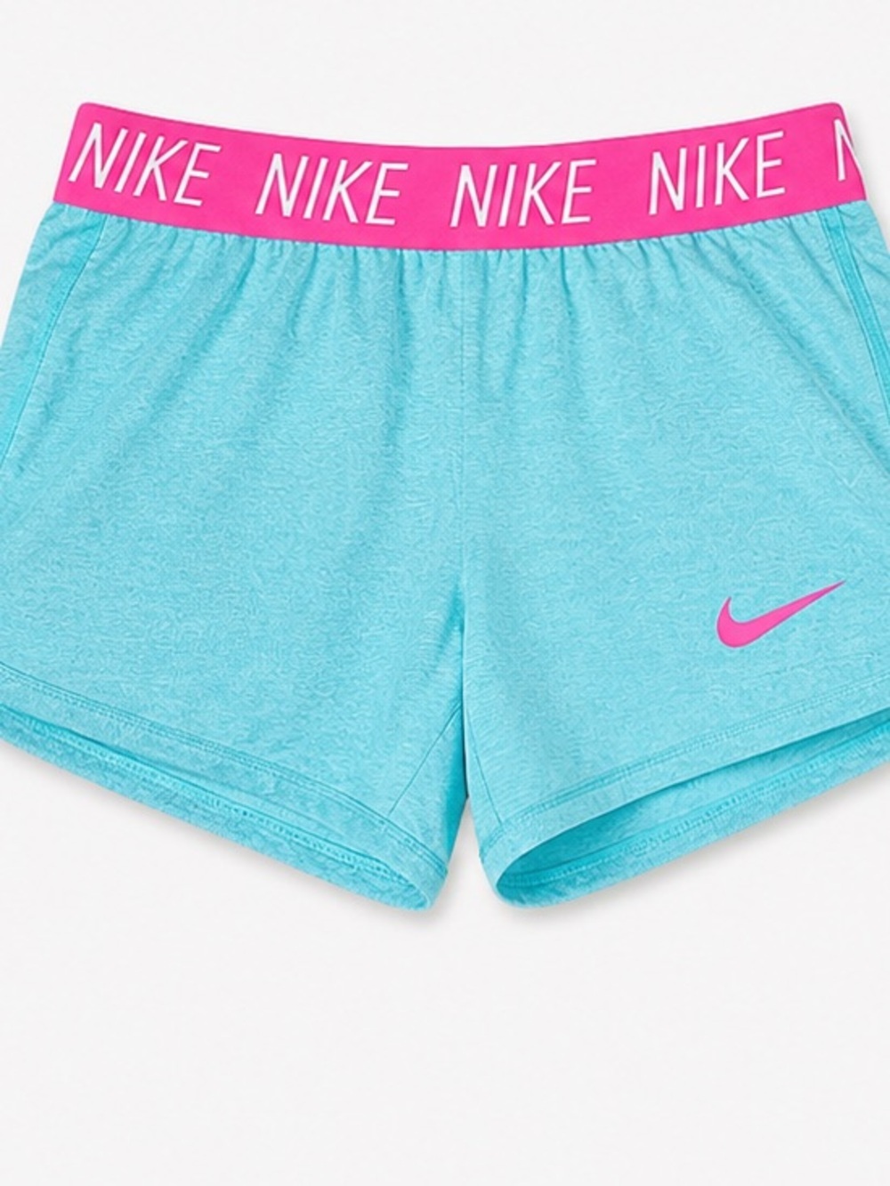 Nike Kids Turquoise Shorts with Pink Logo Waistband